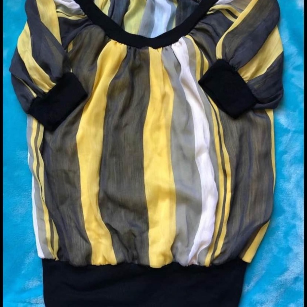 Bebe Striped Sheer Top